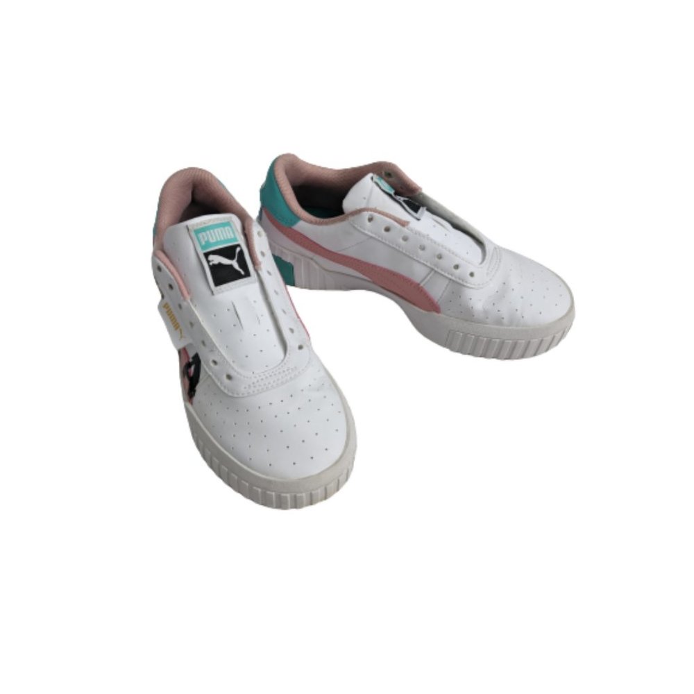 Puma Cali Novelty Junior White Bridal Rose Sneakers 5 1/2C